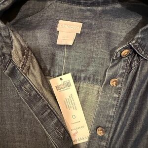 Chico's Soft Denim Button Top